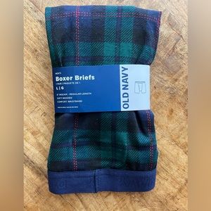 Green Blue Tartan Boxer Briefs || Old Navy
